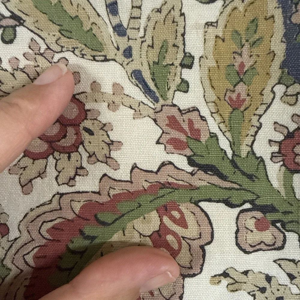 Pottery Barn Sham Palampore Floral Euro 22x22 Jacobean Style Jute Piping Flaws